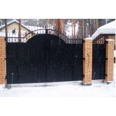 Кованые ворота с калиткой